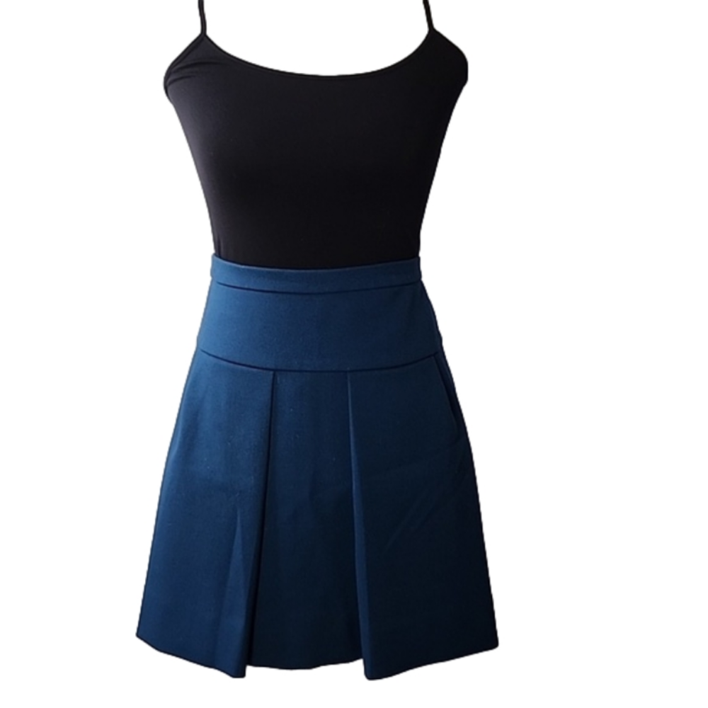 J.CREW LADIES BLUE PLEATED SKIRT SIZE 10